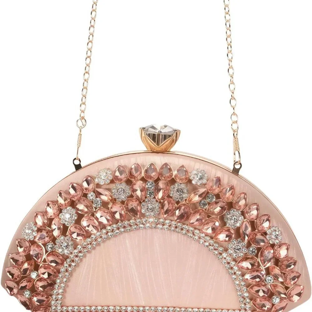Rhinestone Clutch Purse Women Elegant Evening Bag Crossbody Wedding Party